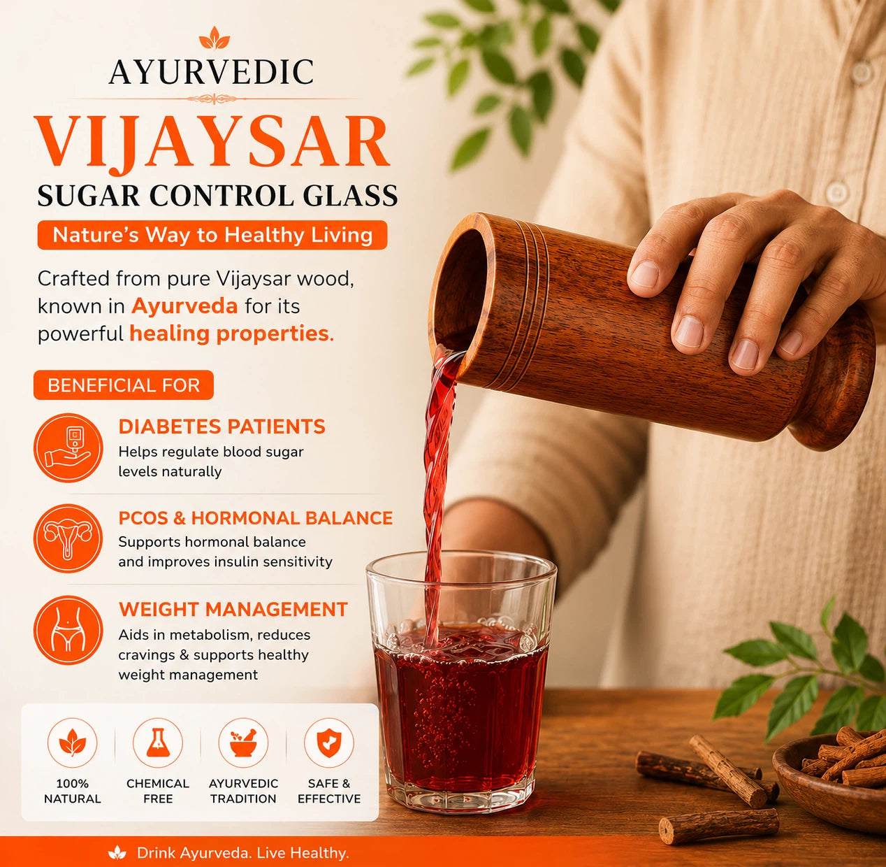 OZO™ Pure Ayurvedic Vijaysar Glass